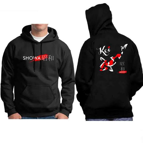 JAKET IKAN KOI SHOWA BAHAN FLECE PURING TOPI FLECETERSEDIA UKURANANAKSMLXLXXLXXXLREALBIGE SIZE PRIA DAN WANITA NYAMAN DI PAKE 2cm