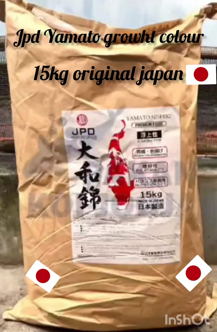 PAKAN KOI IMPORT JAPAN ORIGINAL JPD YAMATO COLOR GROWTH TERBAIK BERAT 15KG ISTIMEWA SIZE M 1cm