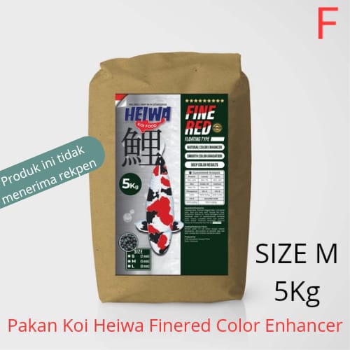 PAKAN KOI HEIWA FINE RED KEMASAN 5KG SIZE M 3cm