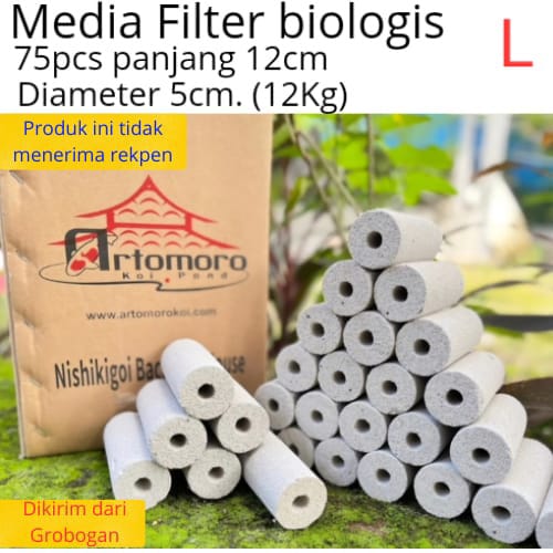 FILTER BIOLOGIS MOMOGI KEMASAN 12KG 75PCS PANJANG 12cm