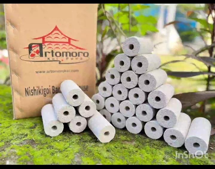 MEDIA FILTER BIOLOGIS NISHIKIGOI BACTERIA HOUSE RUMAH BAKTERI ISI 75PCS 12KG DIAMETER 5cm TINGGI 12cm