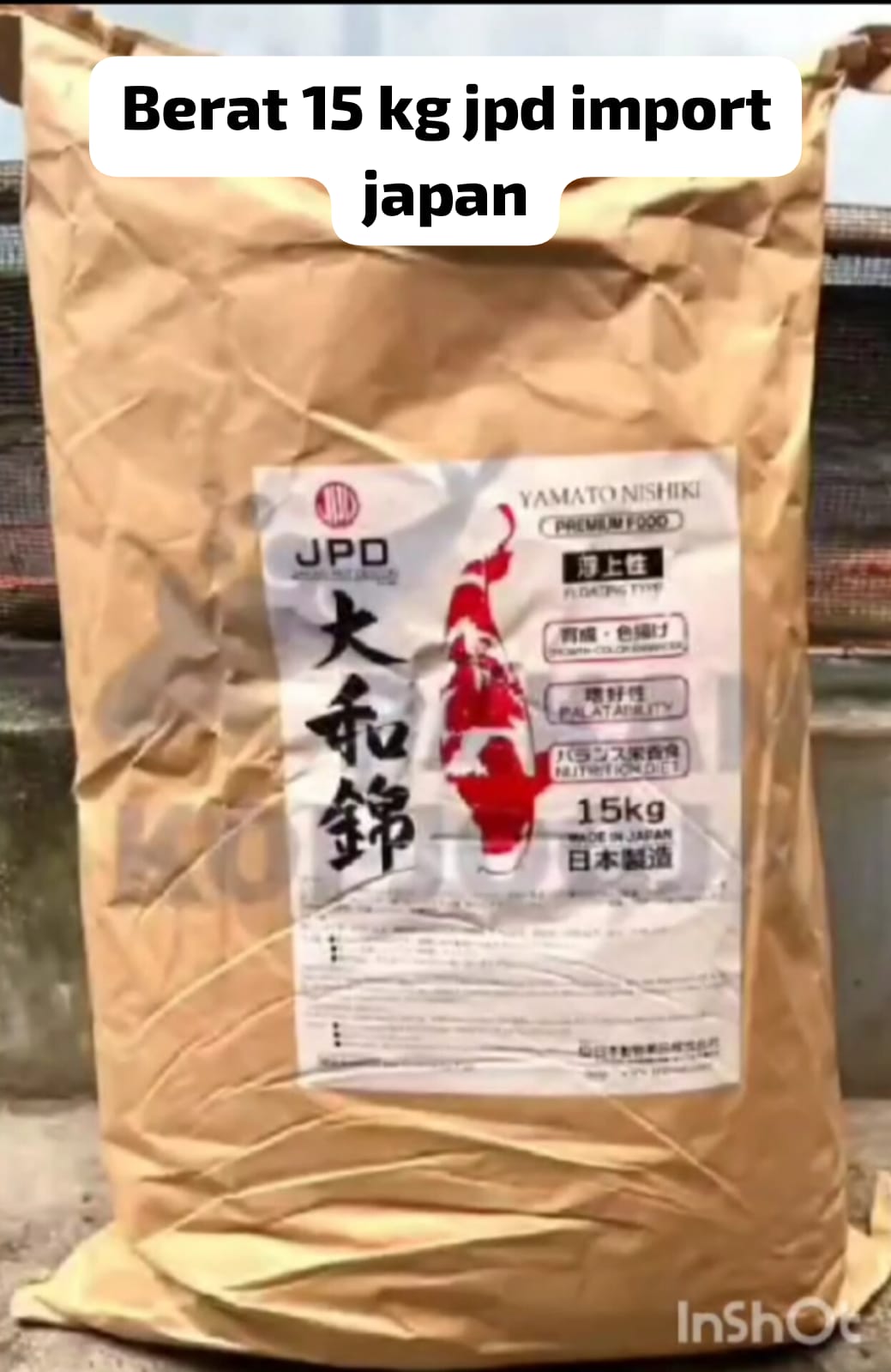 PAKAN KOI IMPORT ORIGINAL JPD MADE IN JAPAN COLOR GROWTH BERAT 15KG ISTIMEWA SIZE M 2cm