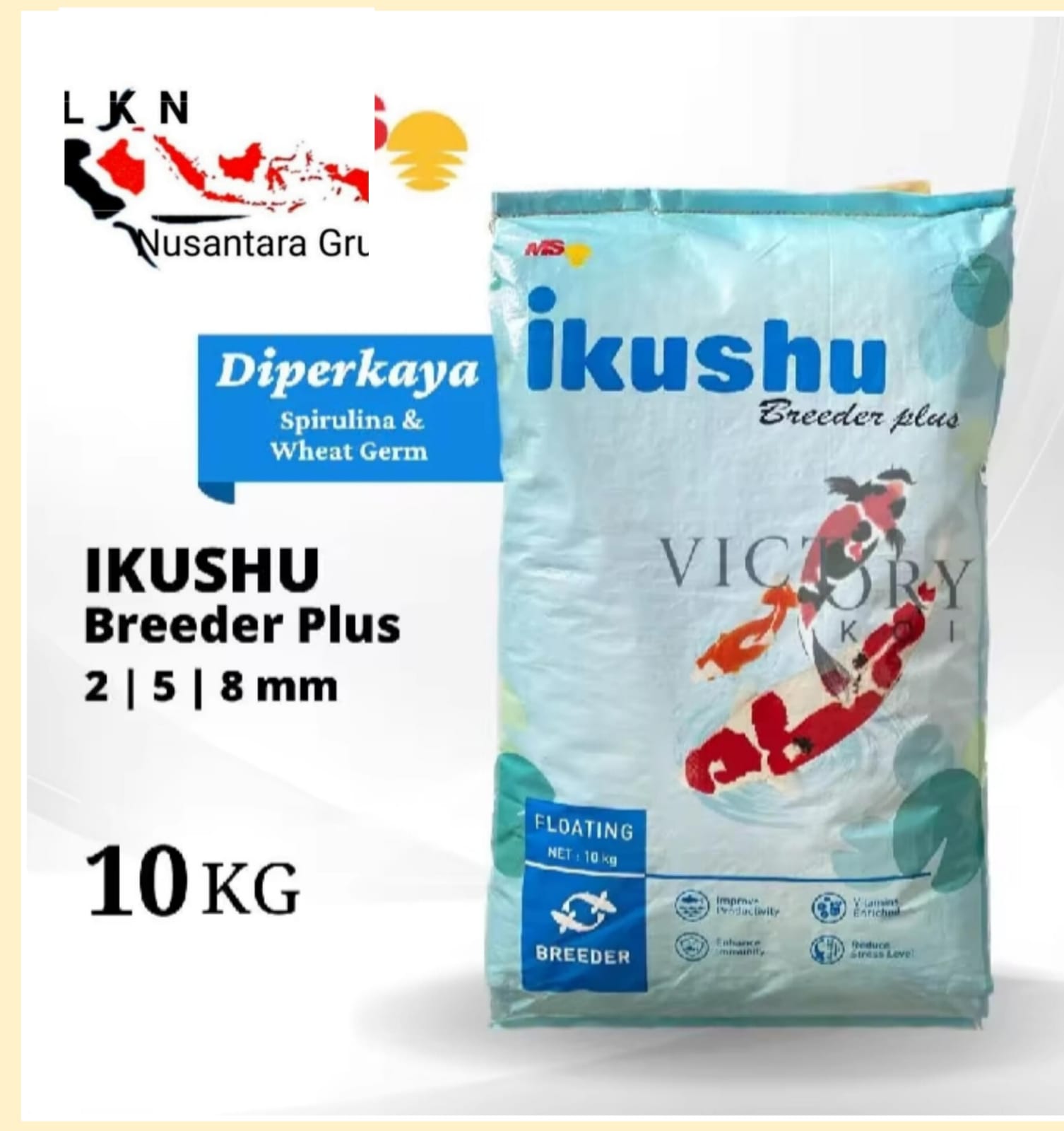 PAKAN KOI ORIGINAL IKUSYU PRODUK TERBARU DR TOKO BERAT 10KG TERSEDIA UKURAN 2MM 5MM 8MM 2cm